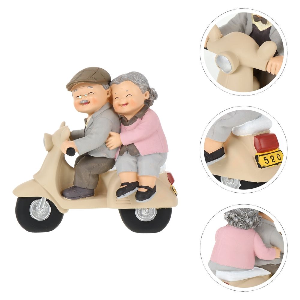 Romantic Resin Elderly Couple Figurines, No Fade, Odor- Decor