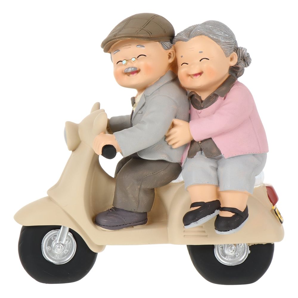 Romantic Resin Elderly Couple Figurines, No Fade, Odor- Decor