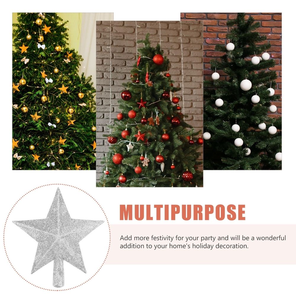 White Plastic Star Shaped Christmas Tree Topper Set for Home Office Hotel Holiday Party Decoration