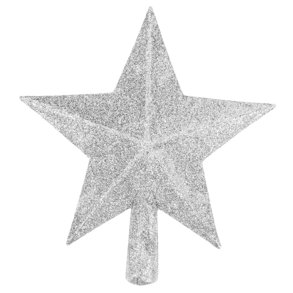 White Plastic Star Shaped Christmas Tree Topper Set for Home Office Hotel Holiday Party Decoration