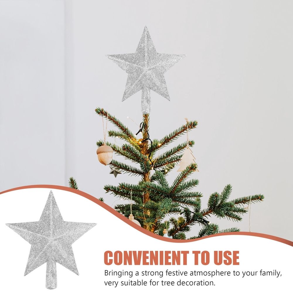 White Plastic Star Shaped Christmas Tree Topper Set for Home Office Hotel Holiday Party Decoration