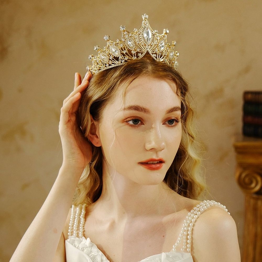 Crown for Women Crystal Queen Crowns Rhinestone Princess for Girl Bride Wedding Hair Accessories for Bridal Birthday Party Prom Halloween Costume Christmas