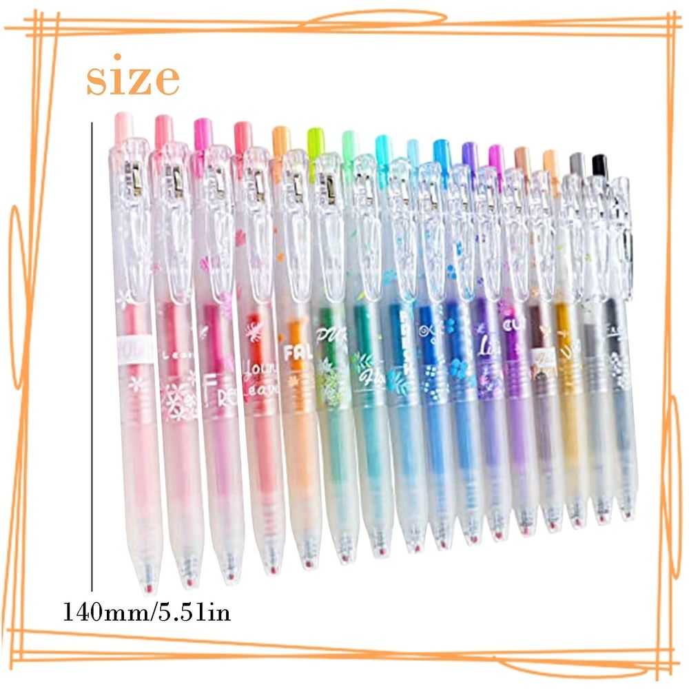 Glitter Gel Pens Set of 16, Glitter Pens Fine Tip Art Markers Set, Smooth Rollerball Tip, Art and Stationery Supplies