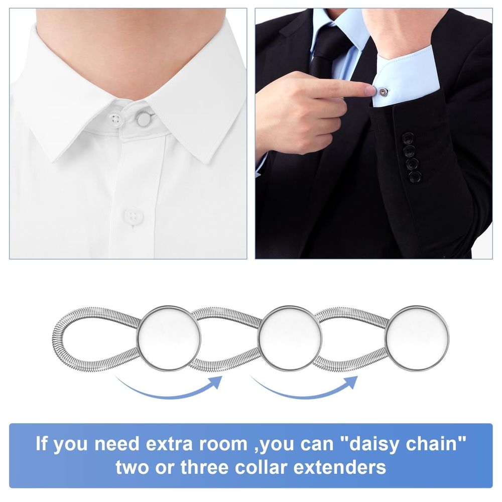 32 PCS Shirt Collar Button Extenders, Neck Collar Expander for Men Dress Shirts