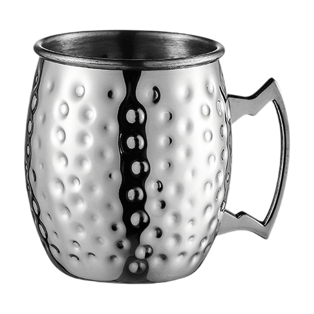 Moscow Mule Mugs, 4Pcs Hammered Copper Cups, Bar Cocktail Cup Set, Stainless Steel Lining Brass Handles Mug Set, large capacity design ideal for beer, cold cocktails and chilled beverages, Copper