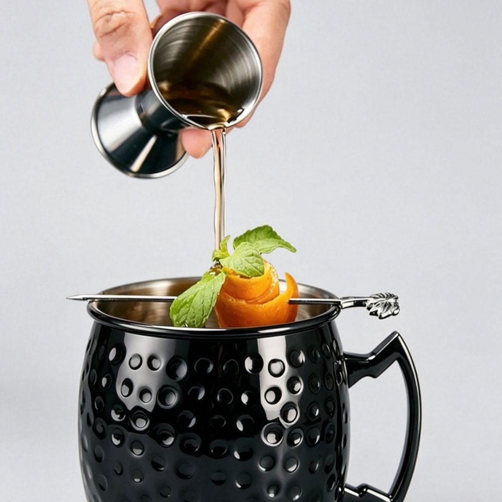 Moscow Mule Mugs, 4Pcs Hammered Copper Cups, Bar Cocktail Cup Set, Stainless Steel Lining Brass Handles Mug Set, large capacity design ideal for beer, cold cocktails and chilled beverages, Copper
