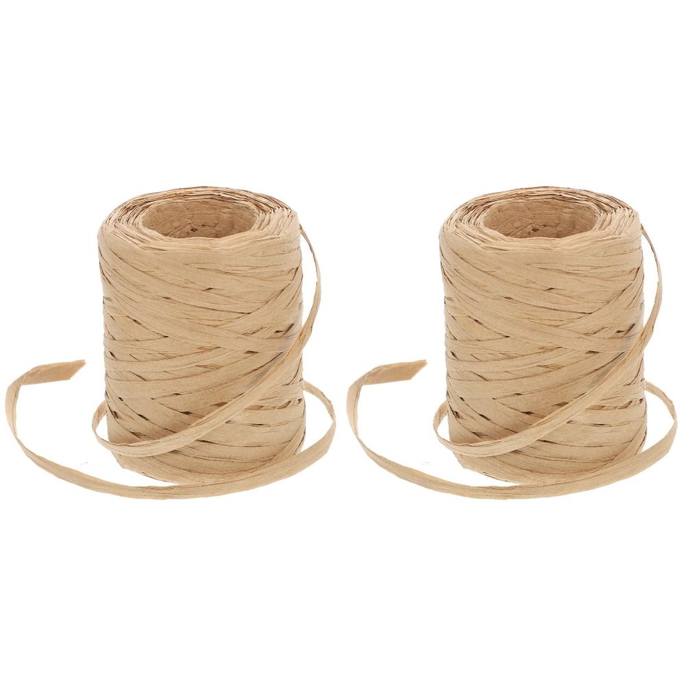 Phalaenopsis Paper Rope Raffia Wrapping Ribbon for Packaging, Multifunctional Craft Ribbon, 2 Rolls Set