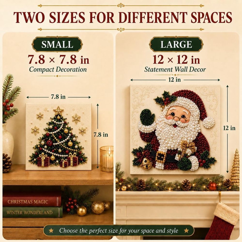 Christmas Pearl Art Kits for Adults, New Christmas Diamond Art, Home Wall Decor Art Craft Kit, Gemstone Diamond Dots Beads for Home Decor Wall Art, Party Gift