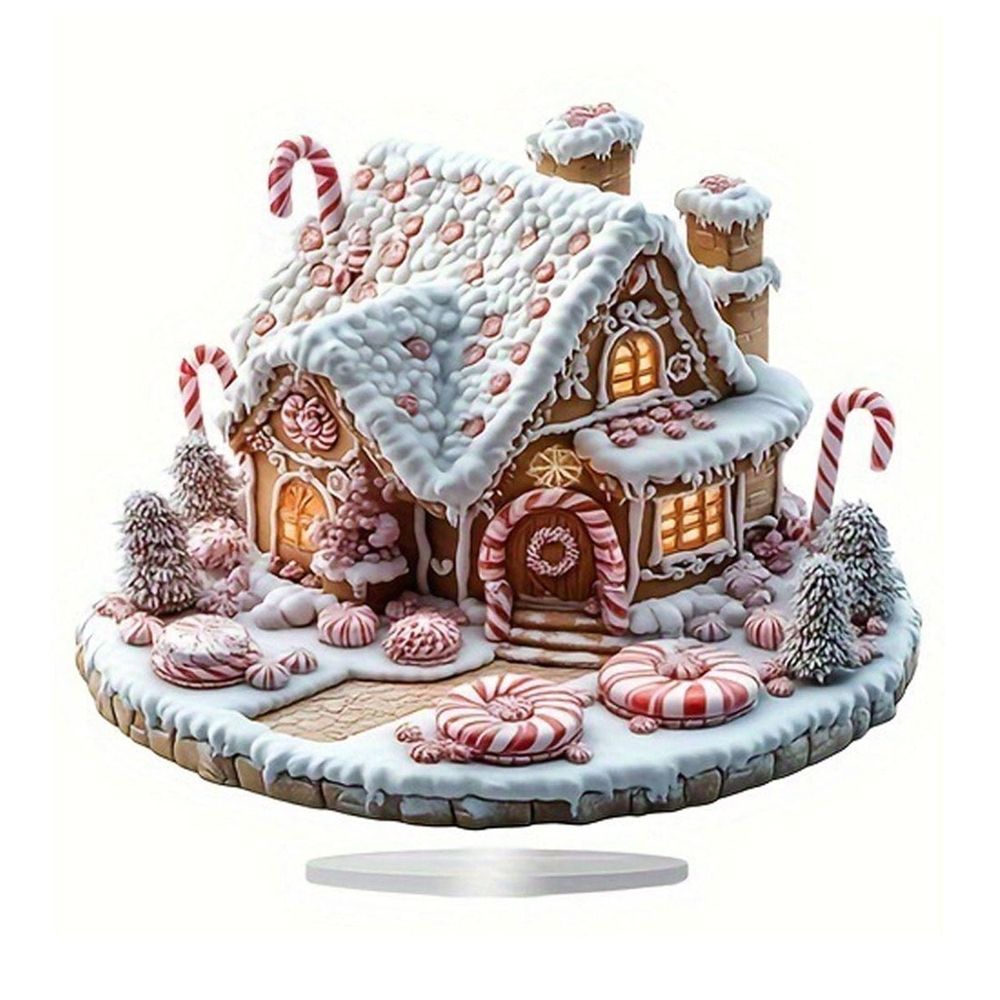 Classic Christmas Village Statue with Exquisite Handmade Elements, Centered Dining Table Decoration, and Festive Decorations