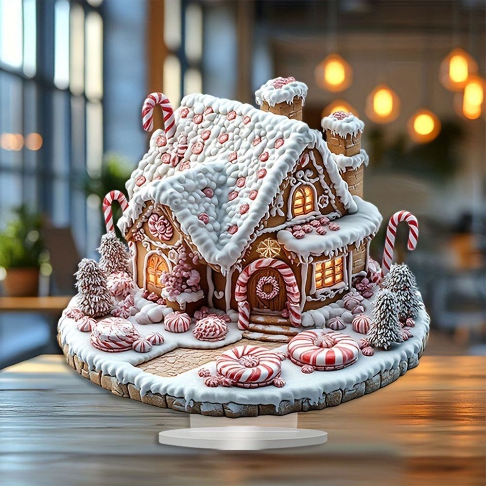 Classic Christmas Village Statue with Exquisite Handmade Elements, Centered Dining Table Decoration, and Festive Decorations