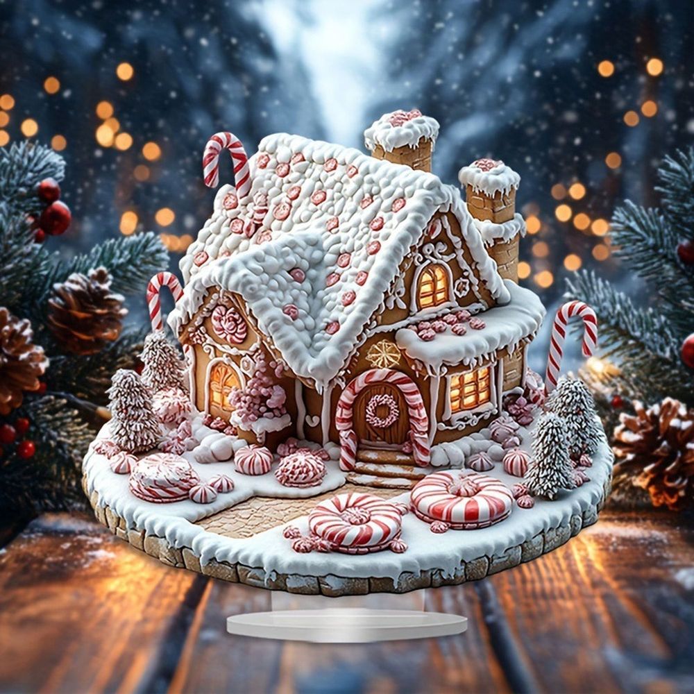 Classic Christmas Village Statue with Exquisite Handmade Elements, Centered Dining Table Decoration, and Festive Decorations