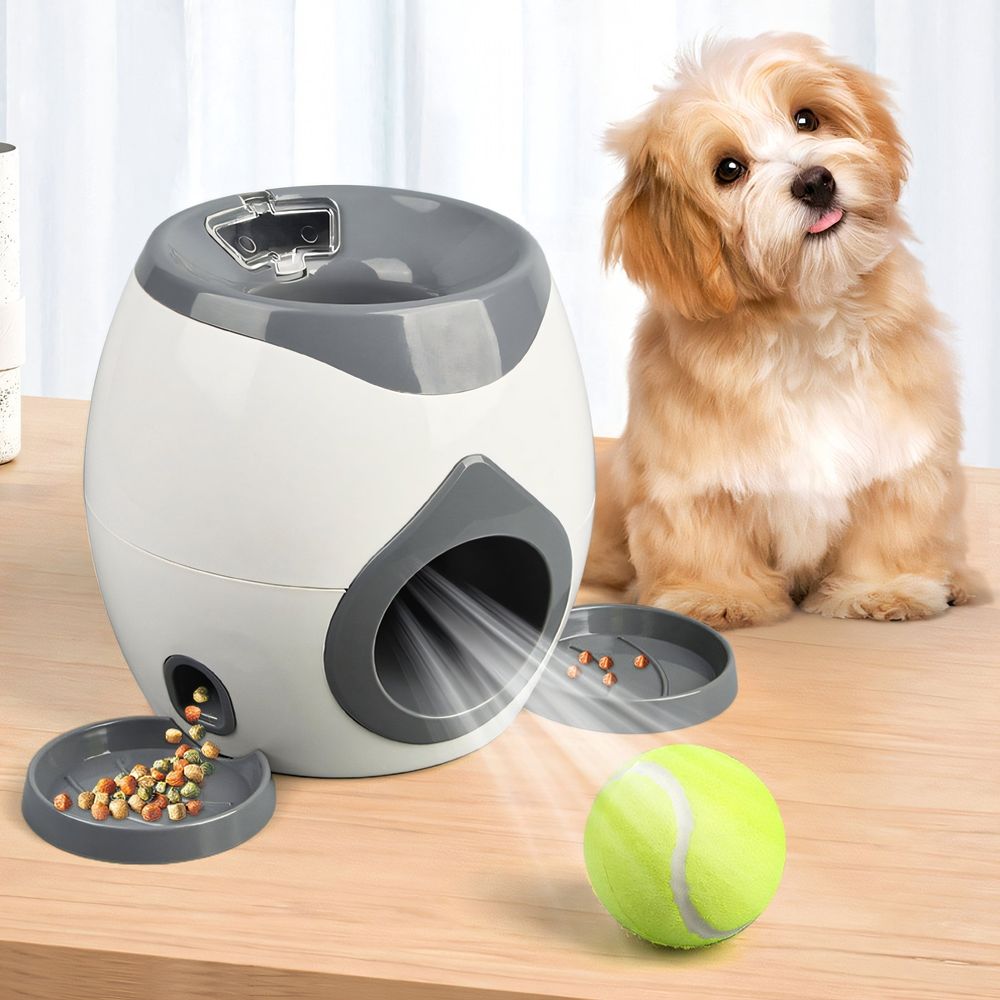 Automatic Ball Launcher for Dogs,Launch Distance Ball Launcher for Dogs,Moderate Leak Dog Ball Launcher,Dark Gray