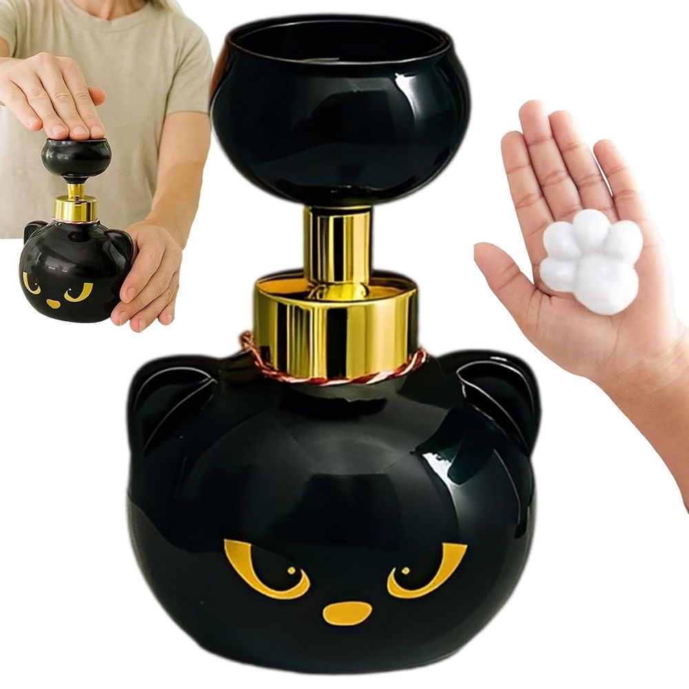Cute Cat Paw Foam Soap Dispenser, Cat Pawprint Soap, Refillable Hand Soap Pump Spooky-Cute Cat Pawprint Foam Soap Press for Bathroom & Kitchen, Pawprint Magic – Halloween Edition (1Pc)
