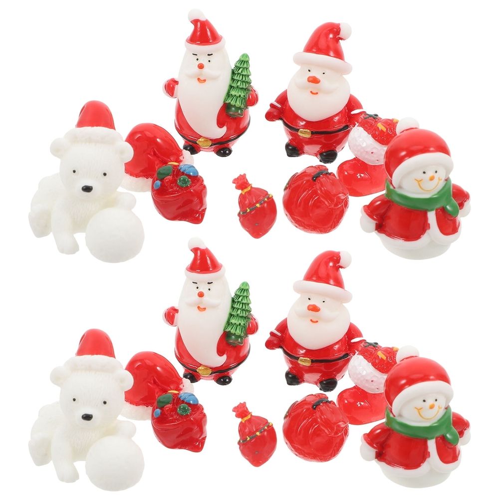 Red Resin Christmas Adornment - Versatile and Practical Decorative Figurines