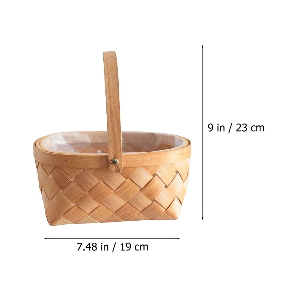 1Pc Handmade Chocolate Woven Basket for Storage Portable Flower and Sundries Organizer