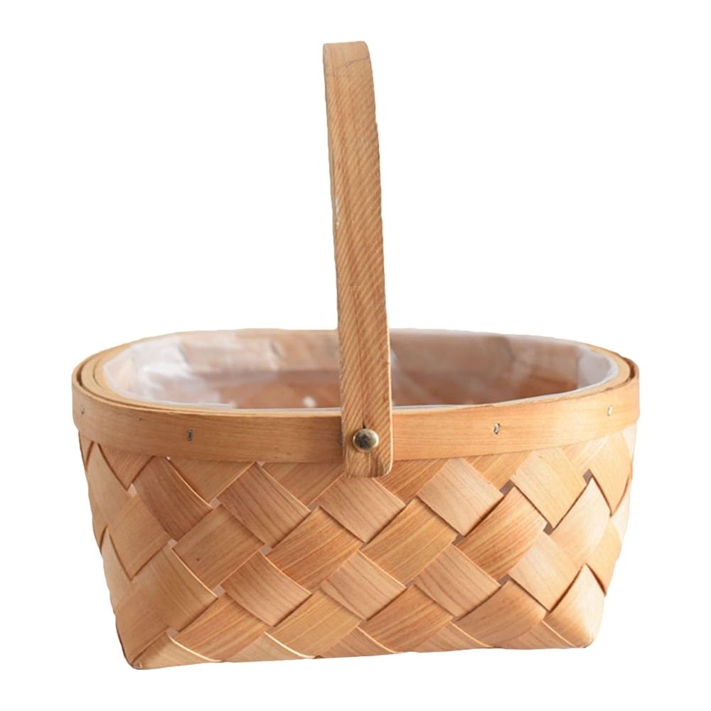 1Pc Handmade Chocolate Woven Basket for Storage Portable Flower and Sundries Organizer