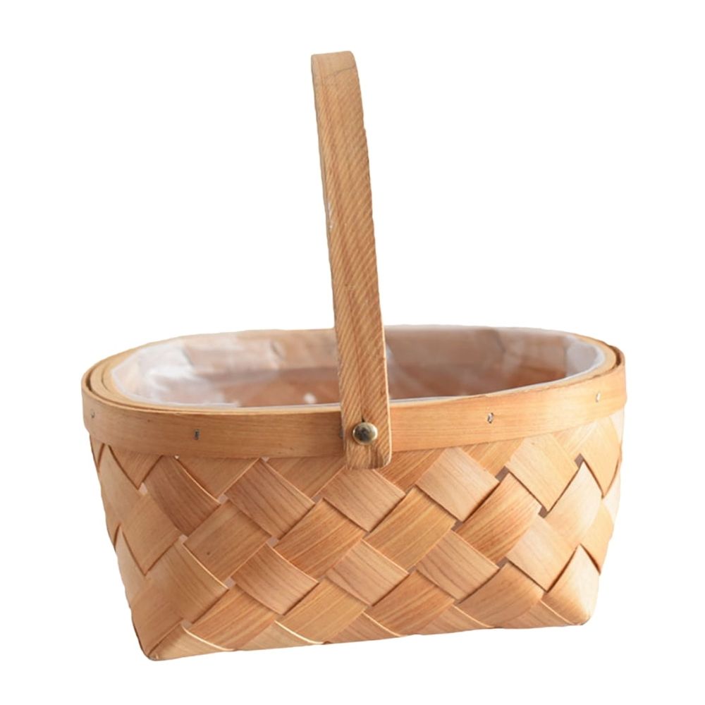 1Pc Handmade Chocolate Woven Basket for Storage Portable Flower and Sundries Organizer