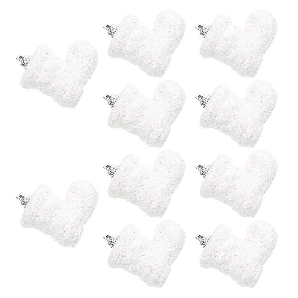 Lovely White Foam Boot-Shaped Pendants Christmas Home Decorations 10Pcs