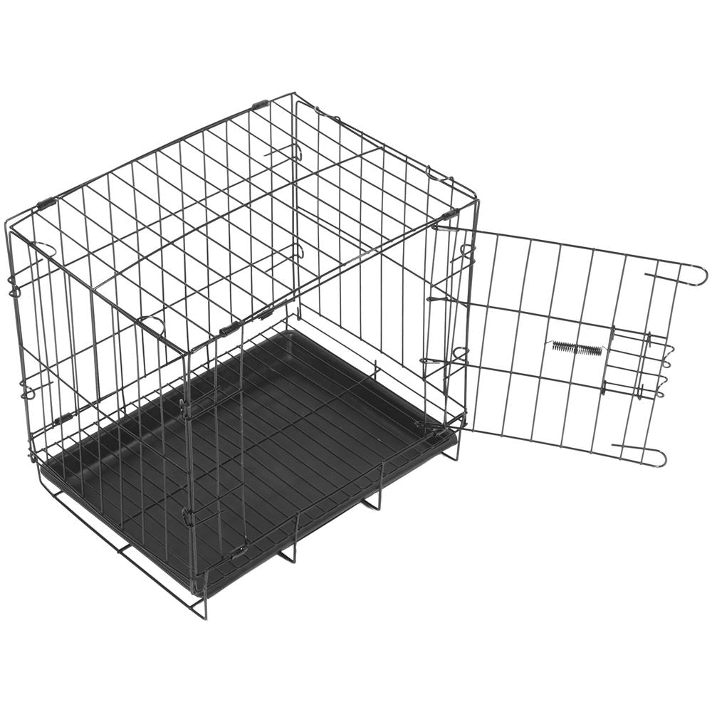 Black Folding Metal Wire Pet Crate Carrier for Small Dogs, Cats, – Portable Multipurpose Cage