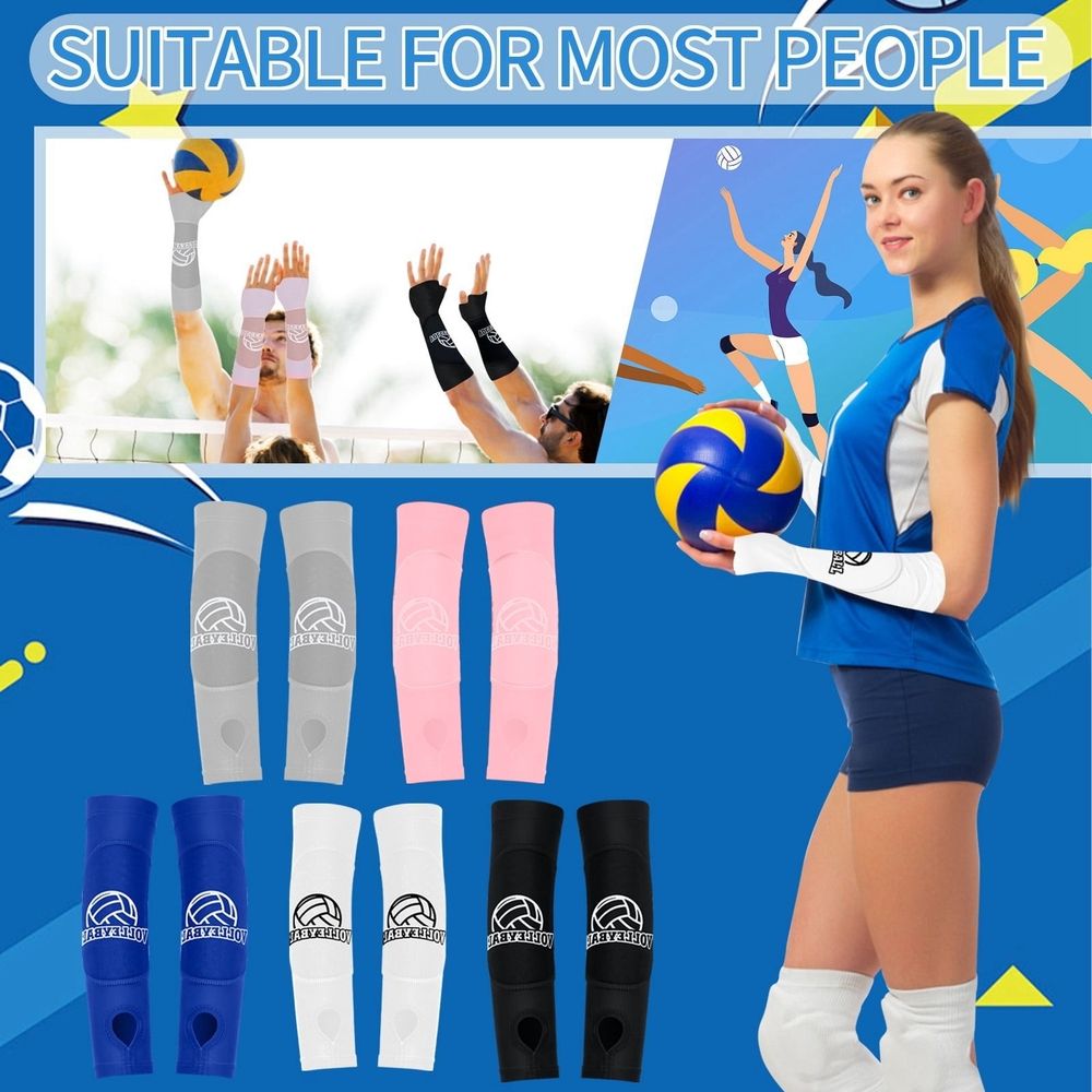 2 Pcs Volleyball Arm Sleeves Forearm Sleeves, For Boys Girls Teens Youth, Sponge Padded Crash Protection Wrist Guard Arm Pads For Volleyball Sports Training