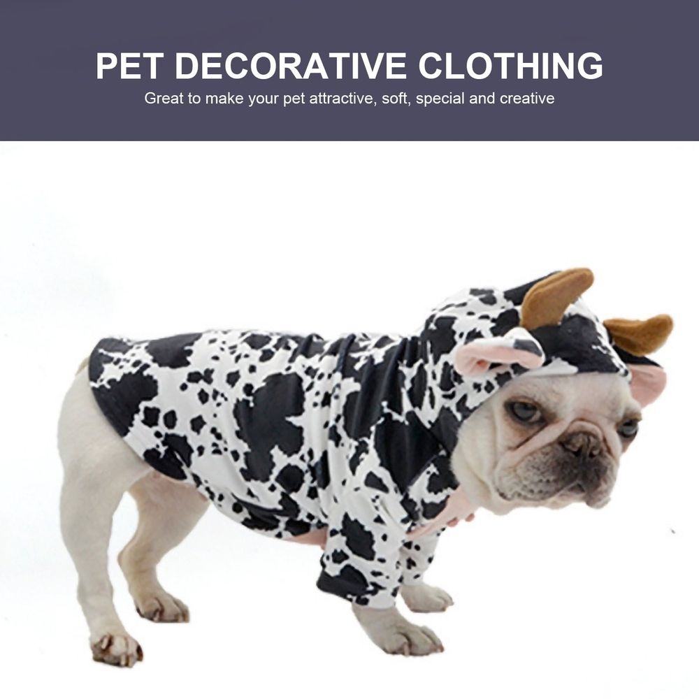 Cow Costume Pet Clothing for Dogs, White Decorative Outfit, Comfortable, , Cute Dress-Up