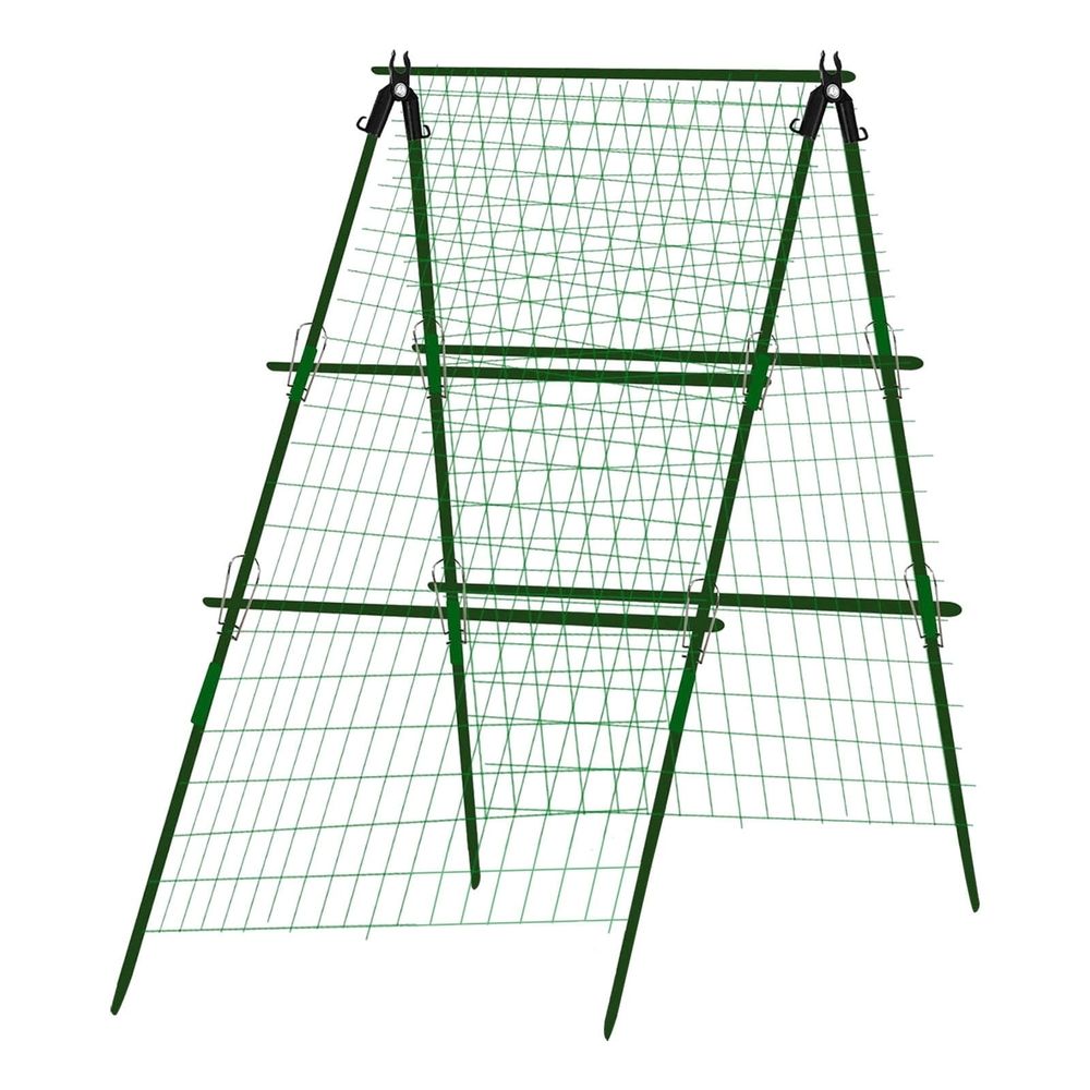 Garden Cucumber Trellis for Climbing Plants Outdoor, 47x15 inch A Frame Cucumber Trellis for Garden Raised Bed, Plant Support for Vegetable Vine Pea Bean, with Netting, Green