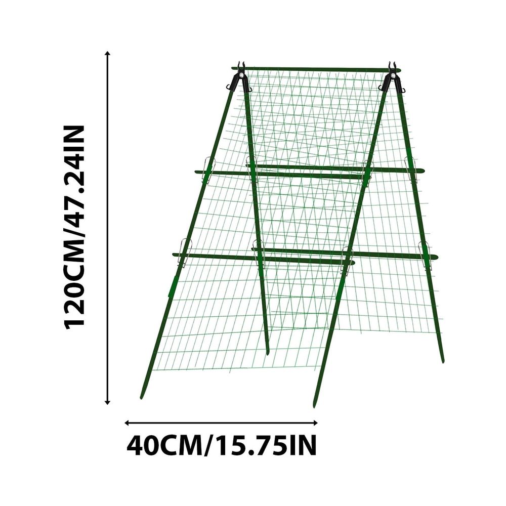 Garden Cucumber Trellis for Climbing Plants Outdoor, 47x15 inch A Frame Cucumber Trellis for Garden Raised Bed, Plant Support for Vegetable Vine Pea Bean, with Netting, Green