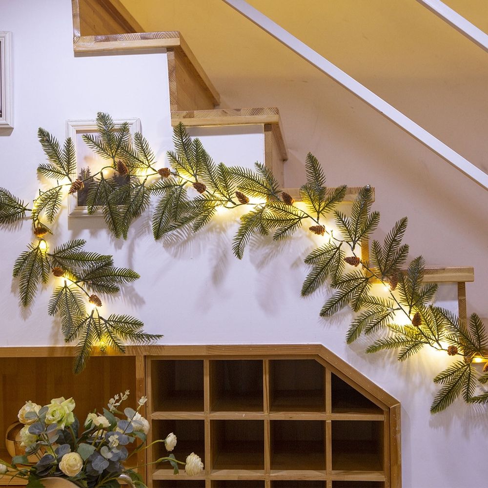 Artificial Fruit Vine with LED Light Strip – 68.90" Flower Garland, Ideal Thanksgiving/Christmas Decor, Fits Windows, Doors, Living Rooms, Adds Warm Holiday Glow\u200b
