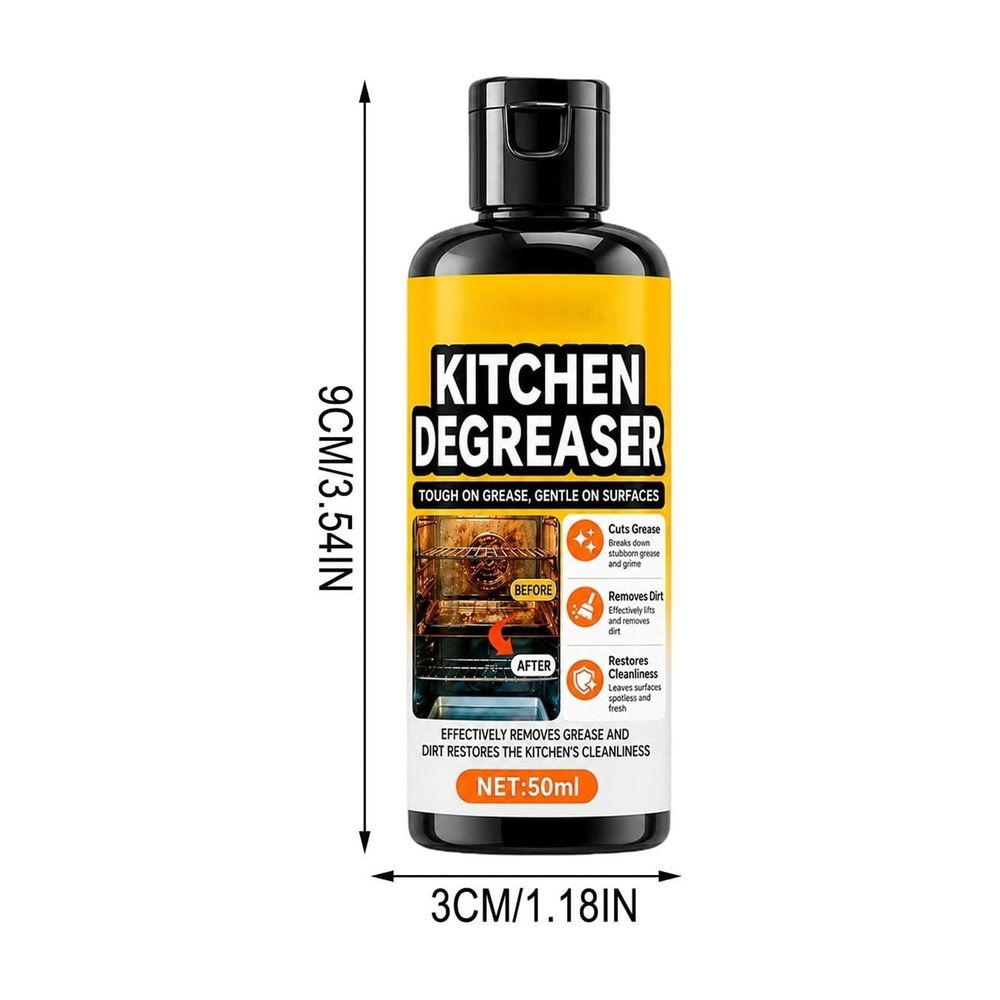 Heavy Duty Kitchen Degreaser, BBQ Grill Cleaner, Removes Grease for BBQ Grate/Grills Lid/Stovetop/Oven/Range Hood (50ml)
