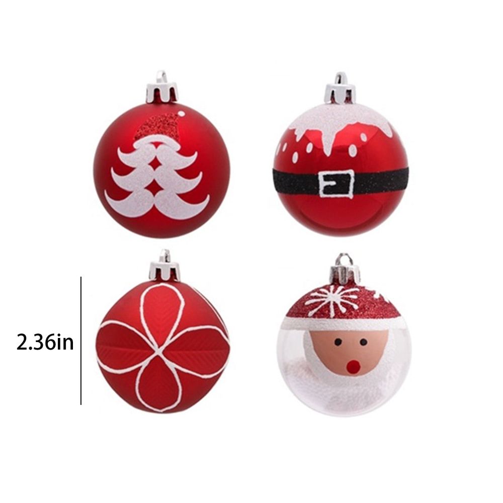 Christmas Gifts 9Pc Christmas Ball Ornament Christmas Tree - Shatterproof Christmas Tree Ornament Hanging Balls for Festive Wedding Party Decorations (Red, 2.36in-6cm)