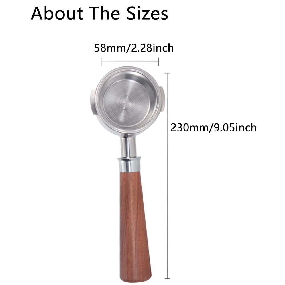 Bottomless Coffee Portafilter for  Coffee Makers Stainless Steel Detachable Universal Black