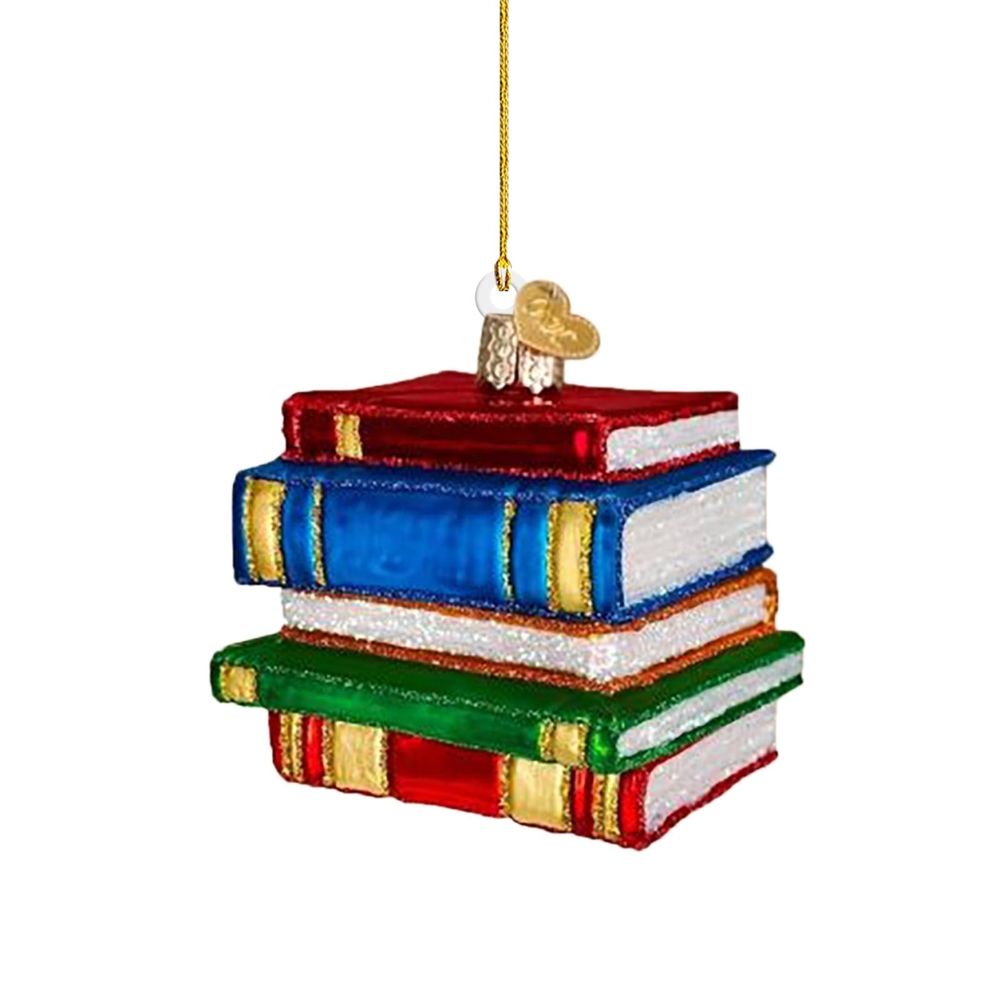 Book Decor Ornament Glass Window Hanging Acrylic Christmas Tree-Shaped Coffee Star Bookish Gifts for Teacher Book Lovers Decorations Accessories