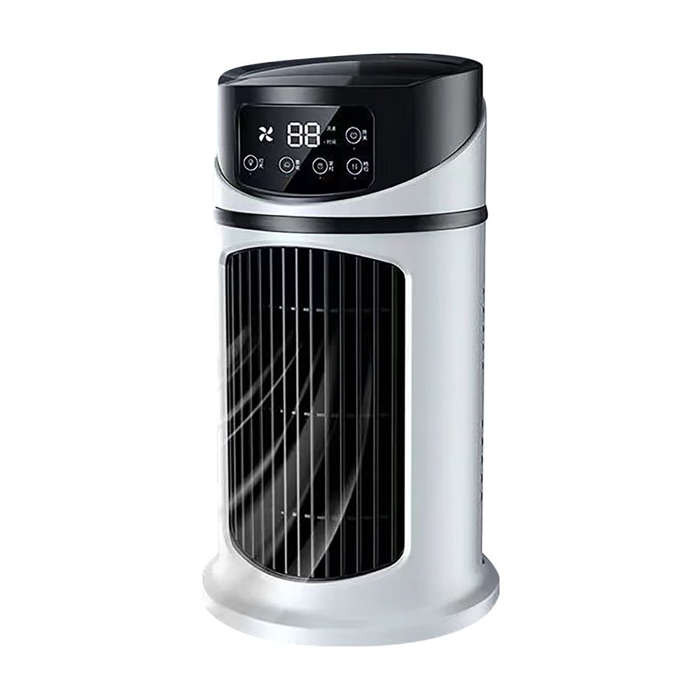 Desktop Fan with Cooling Humidifier, USB Multifunctional Air Cooler with Timer, RGB 5-Speed Fan for Home Dorm Office
