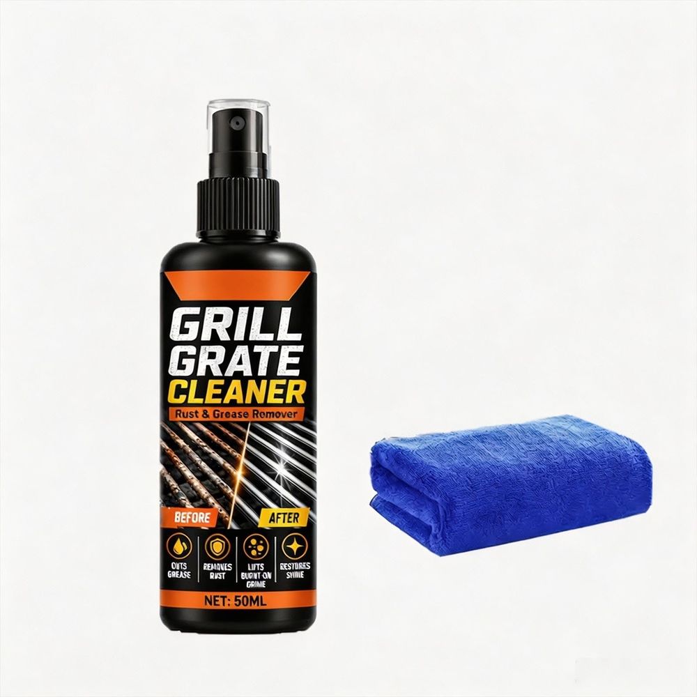 Portable BBQ Grill Cleaner Spray, 50ml Rust and Grease Remover, Heavy Duty Descaling Solution for Metal Grates and Stoves