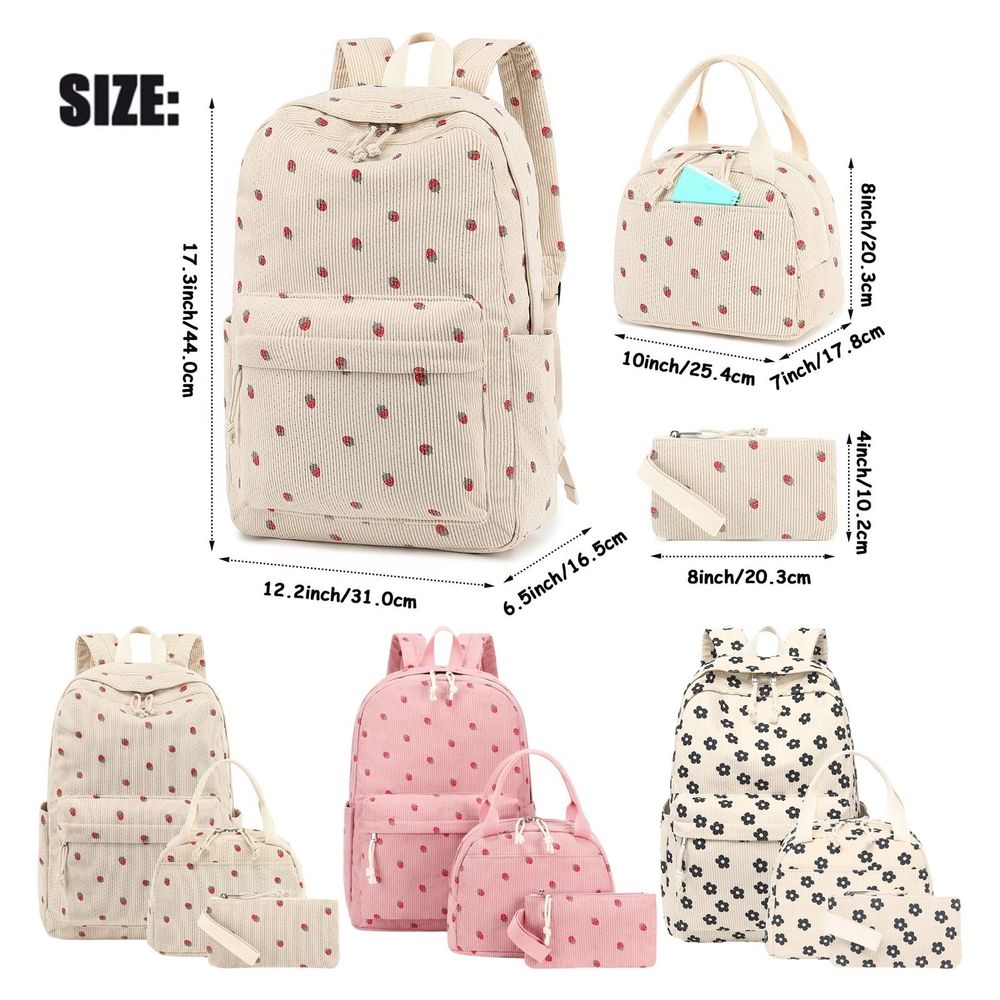 3pcs Bow Backpack Bags Set, Cute Backpack Set Daypack Bow Rucksack with In Organizer, Laptop Rucksack Fashion Travel Daypack, Coquette Aesthetic Nylon Rucksack Cute, Gift Ready