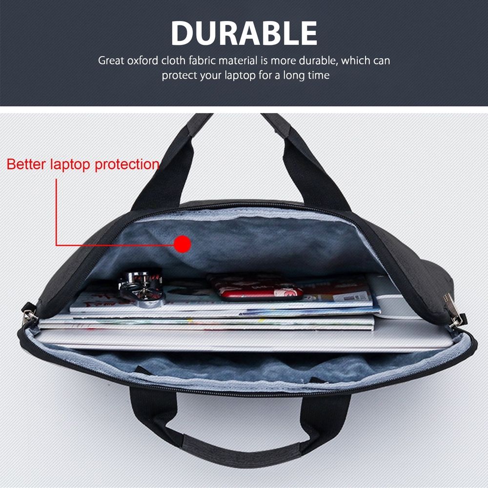15.6 inch Laptop Shoulder Bag, Laptop Sleeve Case, Multi-Functional Waterproof Notebook Carrying Case with Strap Fit for MacBook Air/Pro Lenovo Acer Asus Dell Lenovo HP Samsung