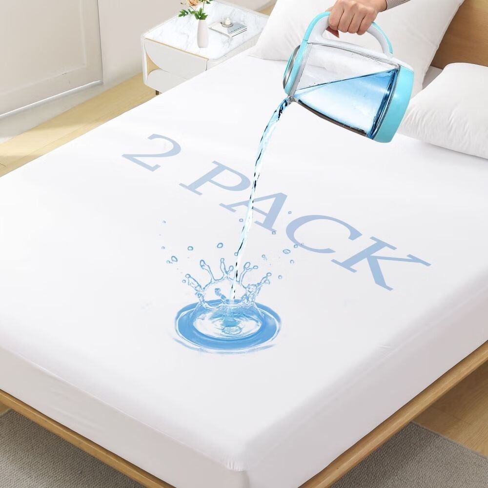 Twin Size Premium Waterproof Mattress Protector, Soft Breathable Mattress Pad Cover, Noiseless Waterproof Bed Cover - Stretch to 15" Fitted Deep Pocket Mattress Protection Cover