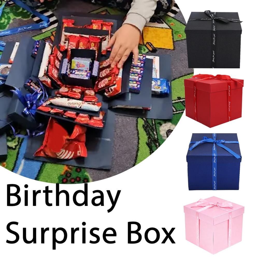 Surprise Photo Album Box Kit, Expandable 5-Layer Memory Gift Box with Storage for Pictures, Cards, Candies, Unique DIY Scrapbook for Special Occasions