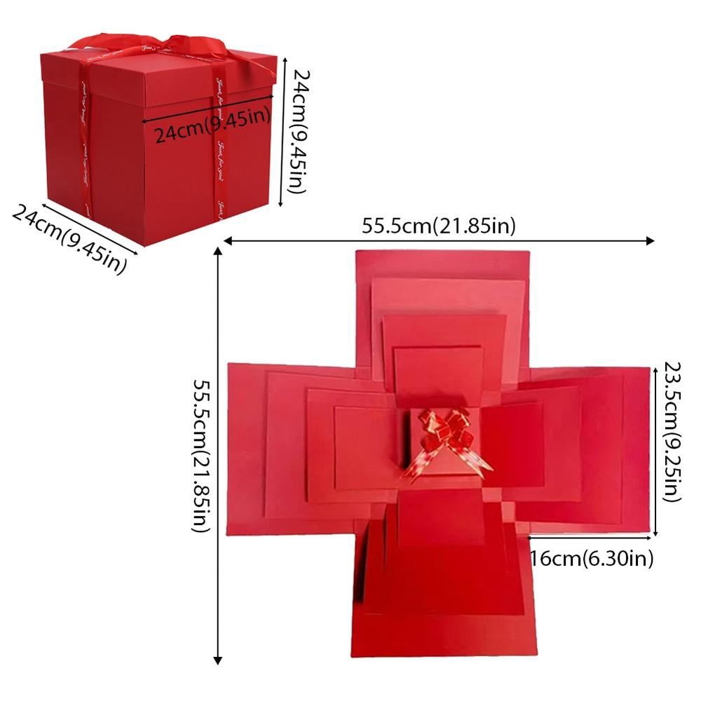 Surprise Photo Album Box Kit, Expandable 5-Layer Memory Gift Box with Storage for Pictures, Cards, Candies, Unique DIY Scrapbook for Special Occasions