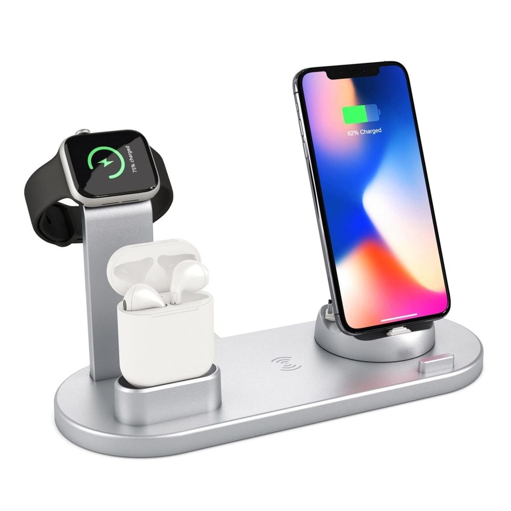 7-in-1 Wireless Charger Station Type C/Micro-USB for iPhone 17 16 15 14 13 12 Samsung Xiaomi Airpods Pro2/1 Fast Charging Stand (Black)