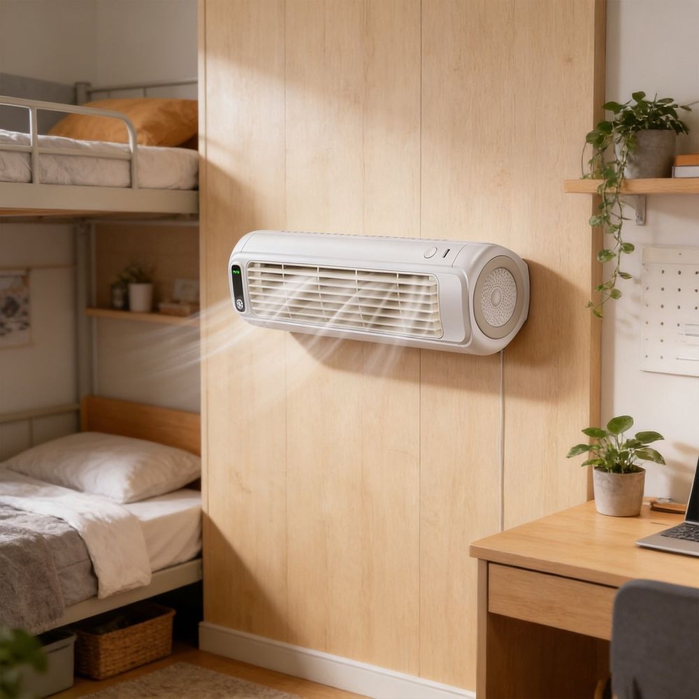 Mini Portable Air Conditioner Personal Quiet Air Cooler Fan with Digital Display Drill Free Wall Mount Compact Efficient AC Unit for Bedroom Office Dorm Kitchen Camping Bathroom