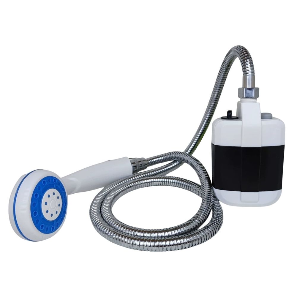 Portable Camping Shower USB Rechargeable Waterproof Outdoor Shower Pump with 2 Mode Sprayer 2200mAh Battery Suction Cup Hook for Hiking Travel Pet Cleaning Car Washing,Colorful