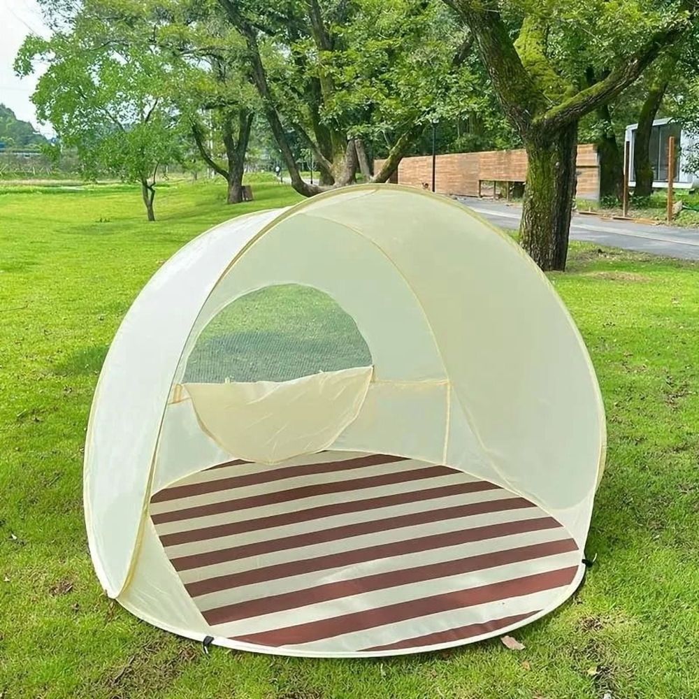 Pop Up Beach Tent,Extra Large and Breathable Beach Tent Sun Shelter,Easy Setup and Foldable Design for 2-4 Person Beach Camping Picnic Backyard(White)