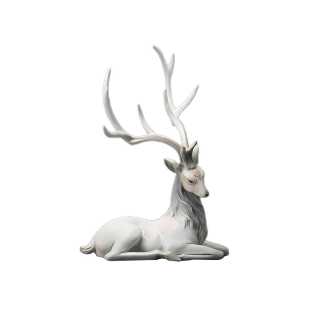 1 Pcs Christmas Resin Sitting Standing Deer Statue Reindeer Figurines Deer Decorations for Home Indoor Rustic Christmas Home Decor Statue Small Reindeer Sculpture Desktop Ornament