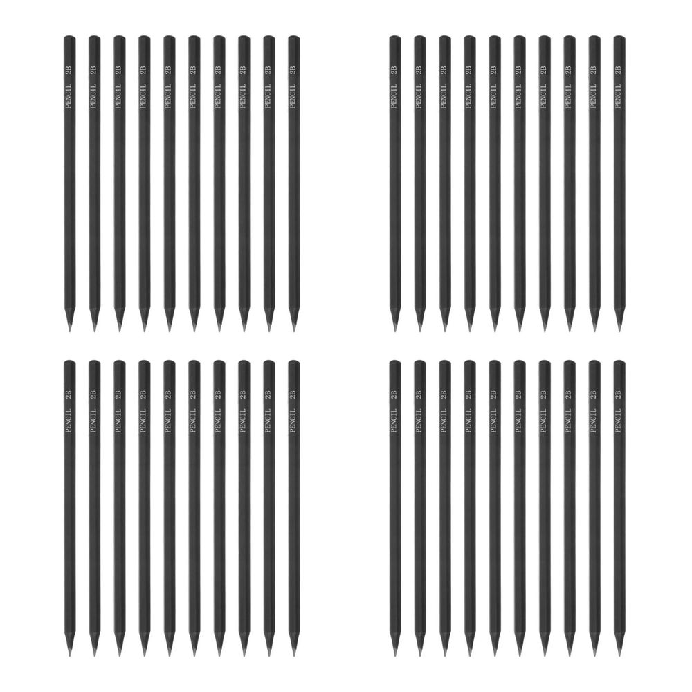 40 Pcs Hexagonal Black Rod 2B Sketching Pencils Ideal for Detailed Drawing Sketching and Shading Suitable for Artists and Hobbyists