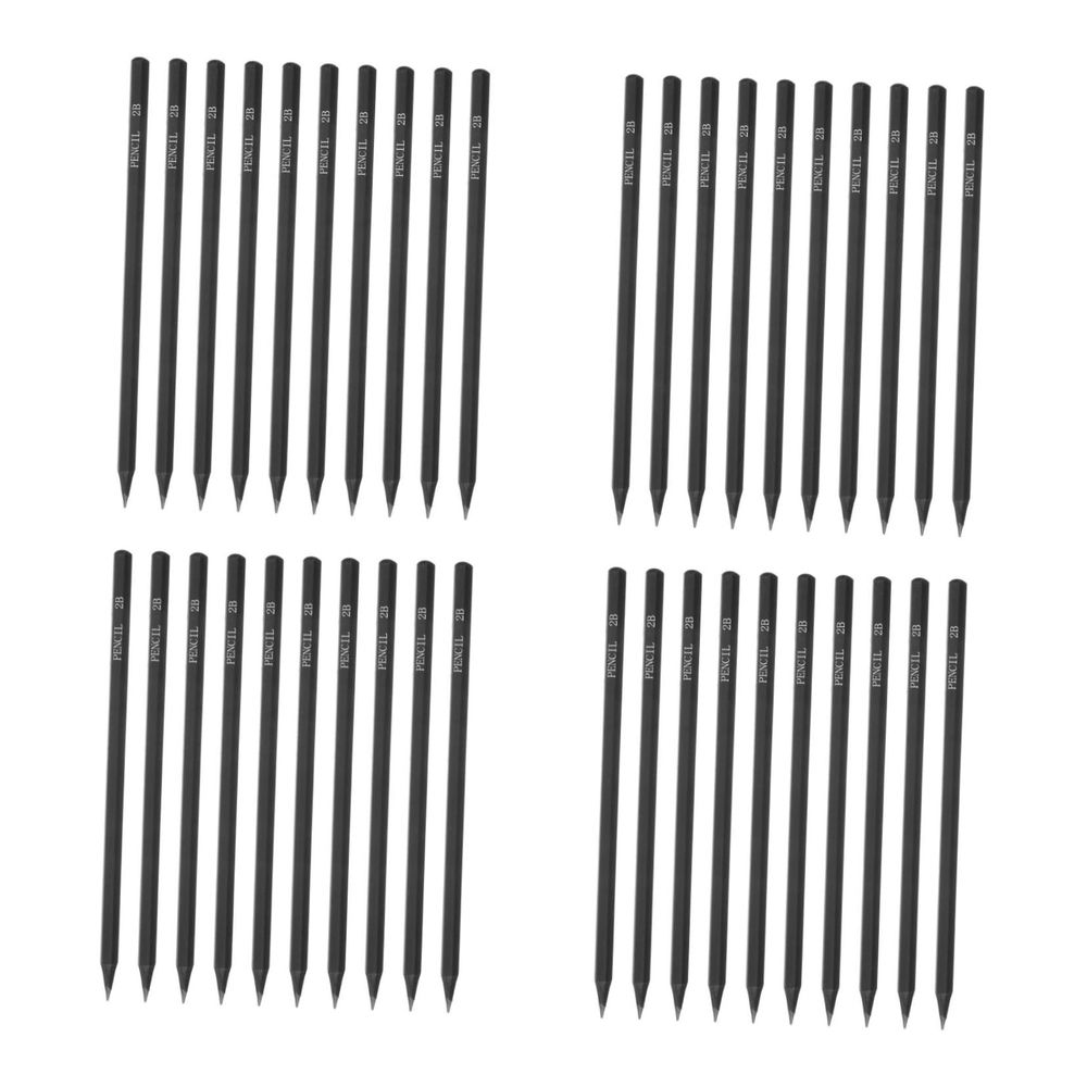 40 Pcs Hexagonal Black Rod 2B Sketching Pencils Ideal for Detailed Drawing Sketching and Shading Suitable for Artists and Hobbyists