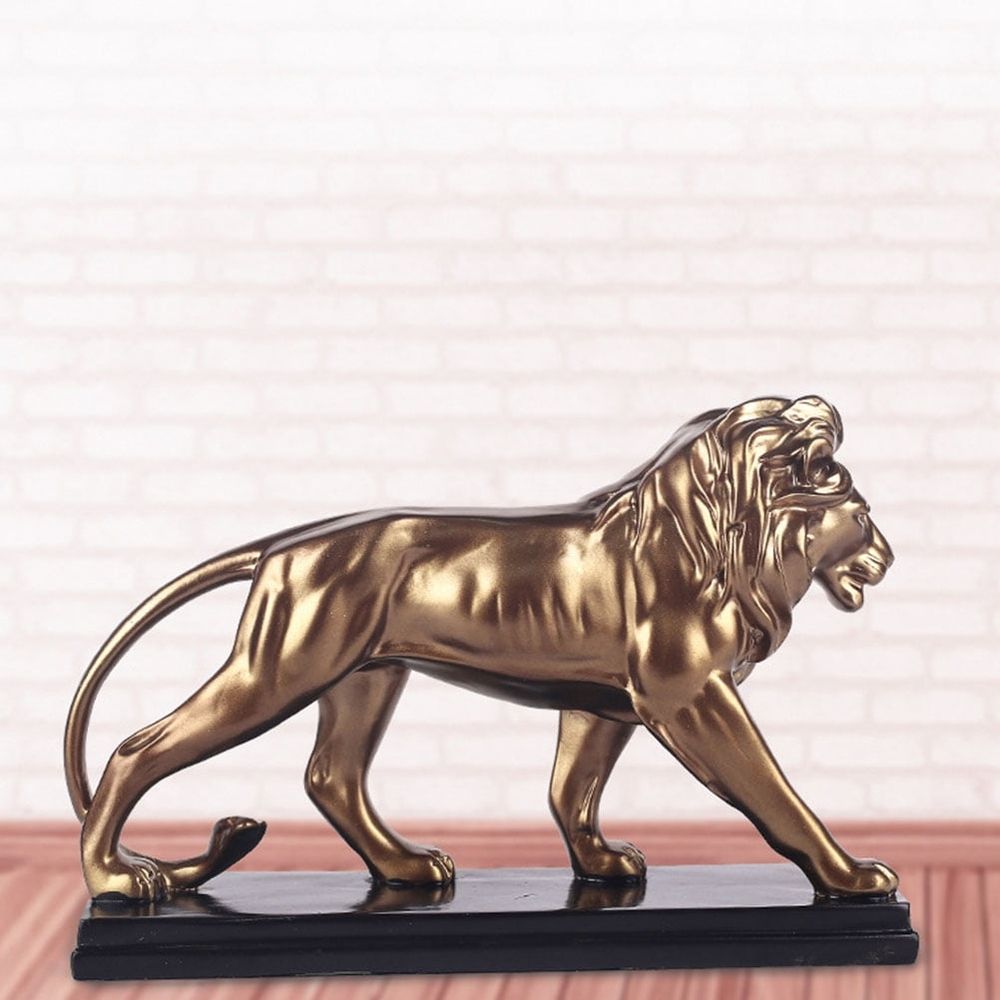 Lion Animal Statue for Home Decor Resin Figurine Decorative Sculpture Family Room 1 Pc