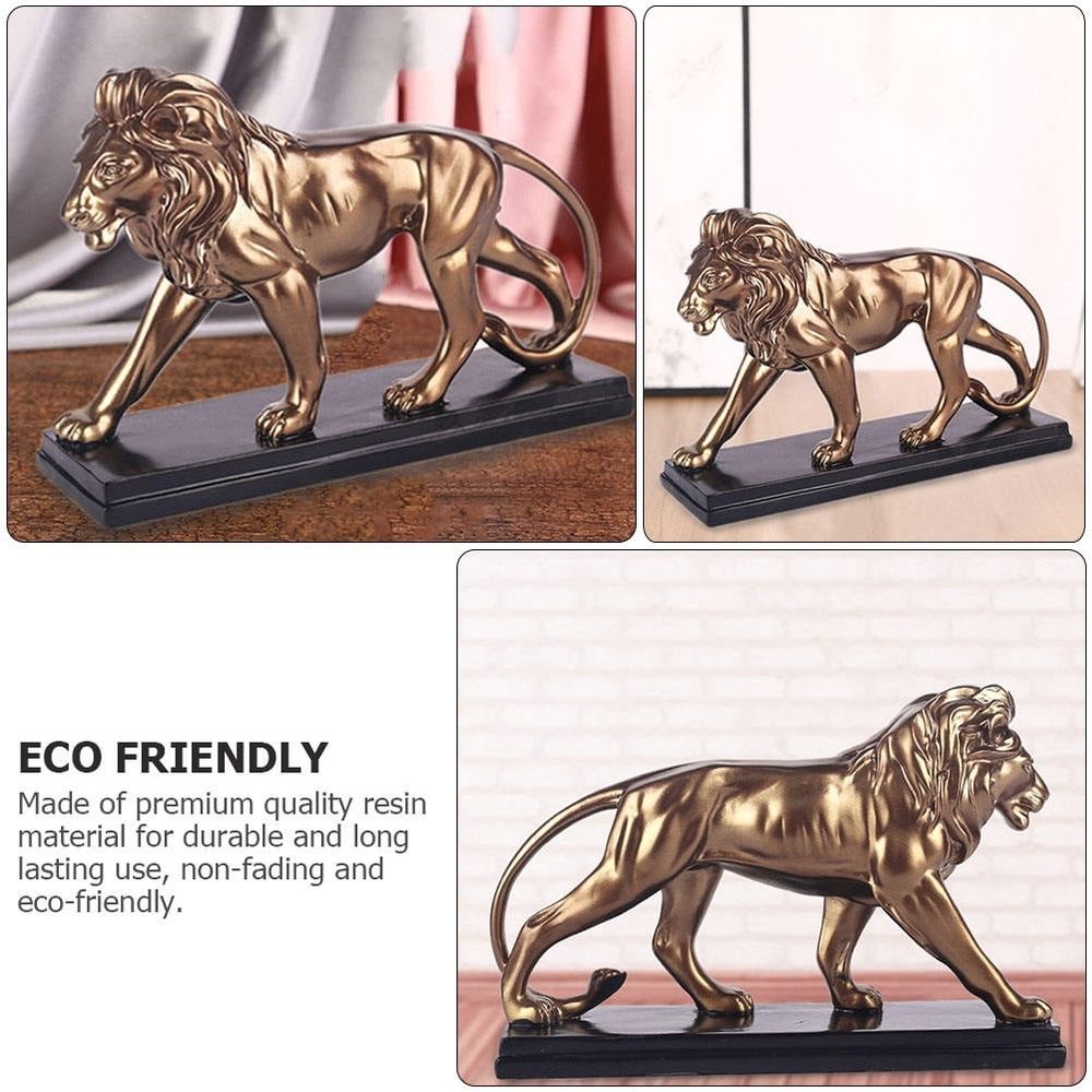 Lion Animal Statue for Home Decor Resin Figurine Decorative Sculpture Family Room 1 Pc