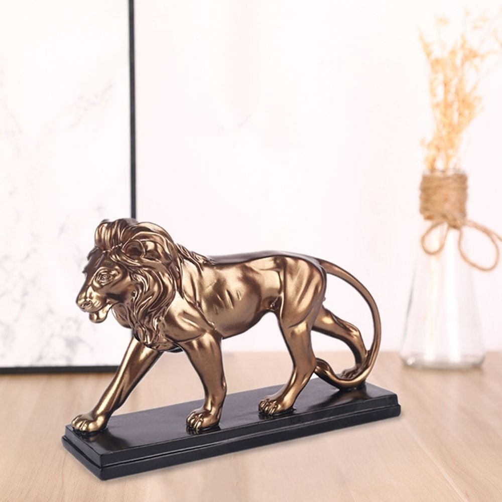 Lion Animal Statue for Home Decor Resin Figurine Decorative Sculpture Family Room 1 Pc