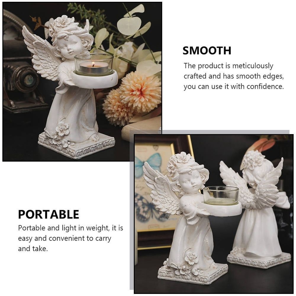 Luxury Candlesticks Home Decoration Retro White 2Pcs